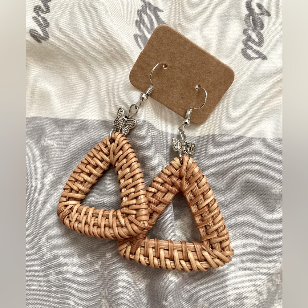 Triangle (butterfly) rattan earrings